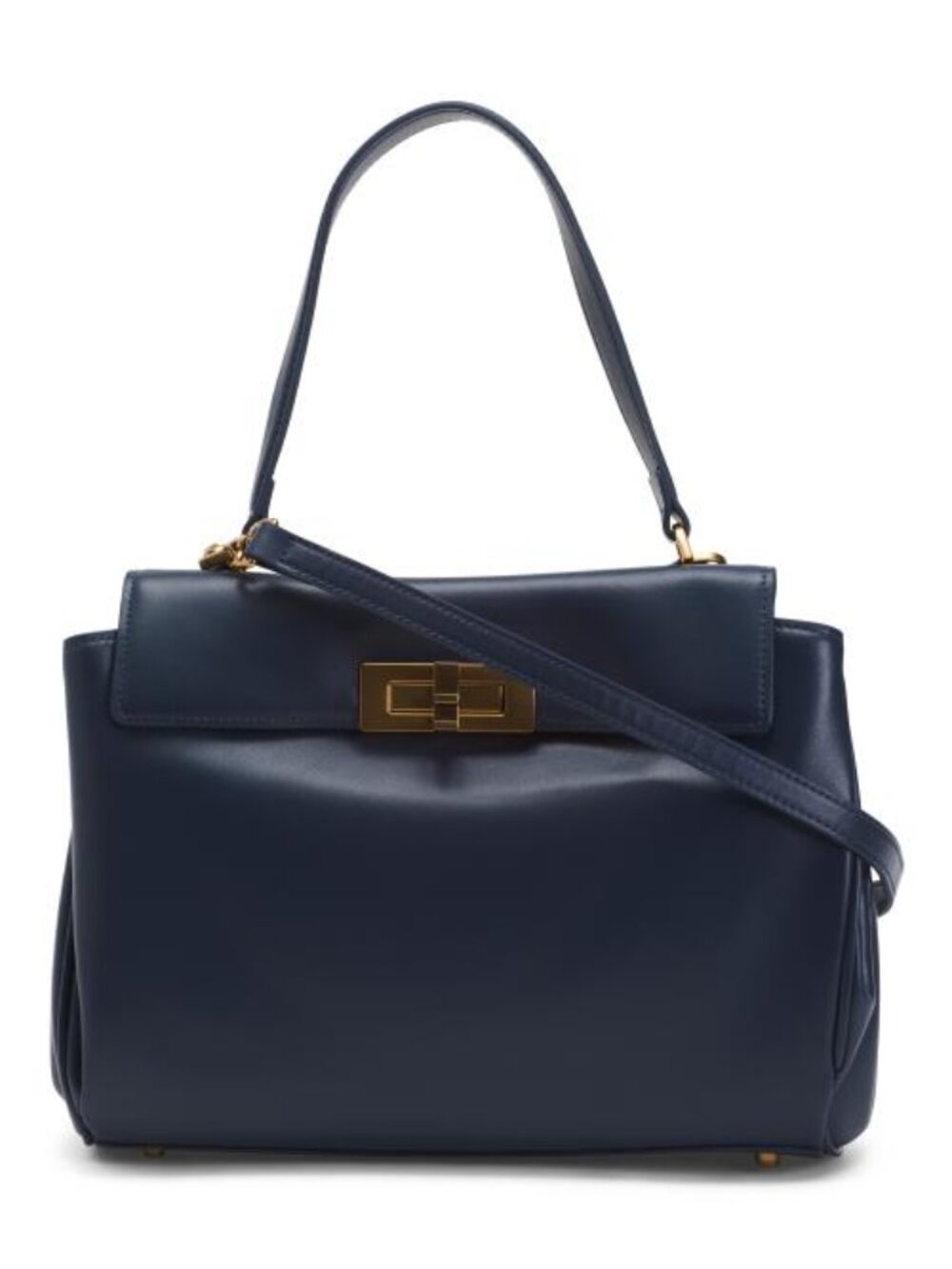 CHIARA FERRETTI Made In Italy Leather Accordion Entry Turn Lock Flap Satchel